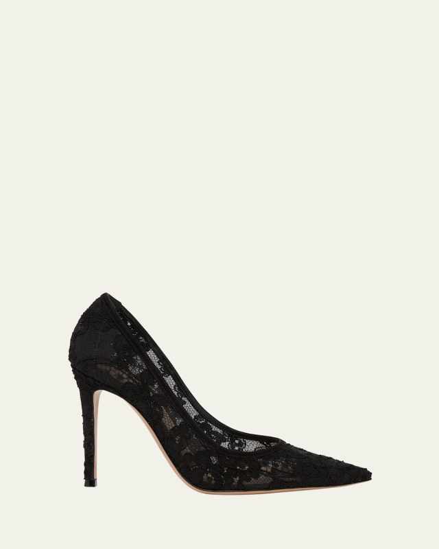 Floral Lace Stiletto Pumps